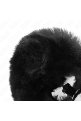 KINK - SPINA IN ACCIAIO INOSSIDABILE 7 x 3 CM CON CODA DI CONIGLIO IN ECOPELLICCIA NERA 8 CM