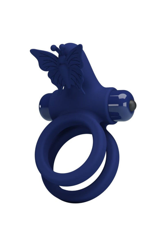 PRETTY LOVE - JAMELE DOPPIO ANELLO CON VIBRAZIONE E STIMOLATORE FARFALLA BLU