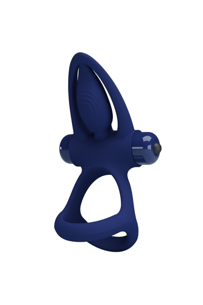 PRETTY LOVE - MAT DOPPIO ANELLO CON VIBRAZIONE E STIMOLATORE BLU