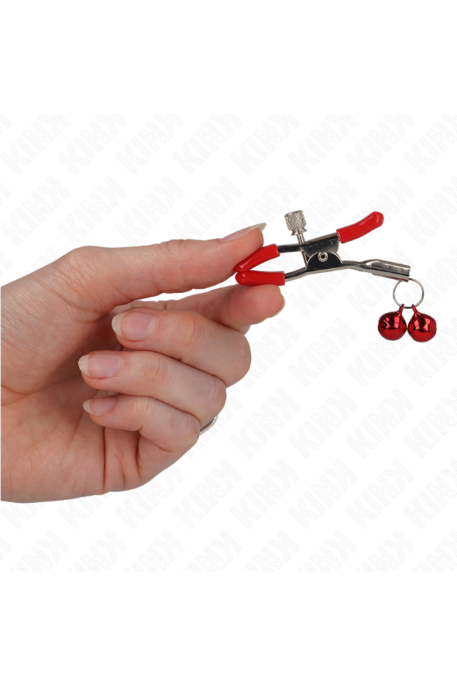 KINK - PINZA PER CAPEZZOLI DOPPIA CAMPANA ROSSA 6 CM