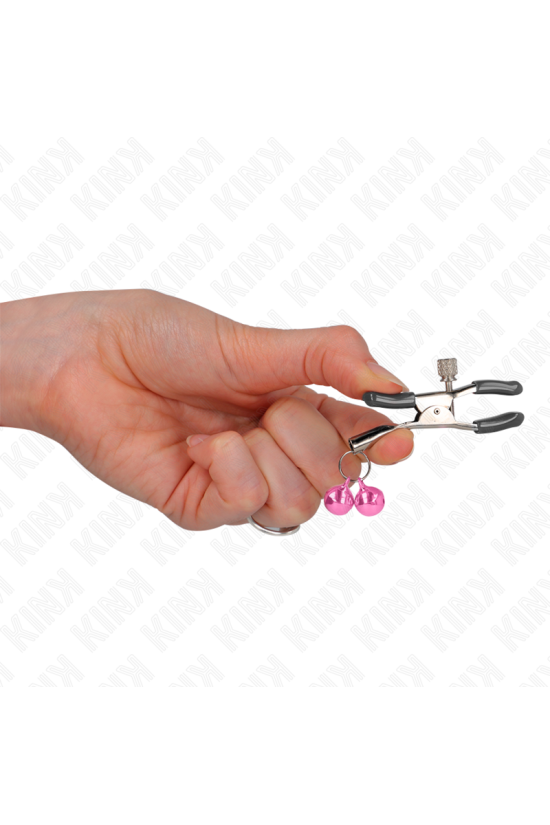 KINK - MORSETTO PER CAPEZZOLI DOPPIA CAMPANA ROSA 6 CM