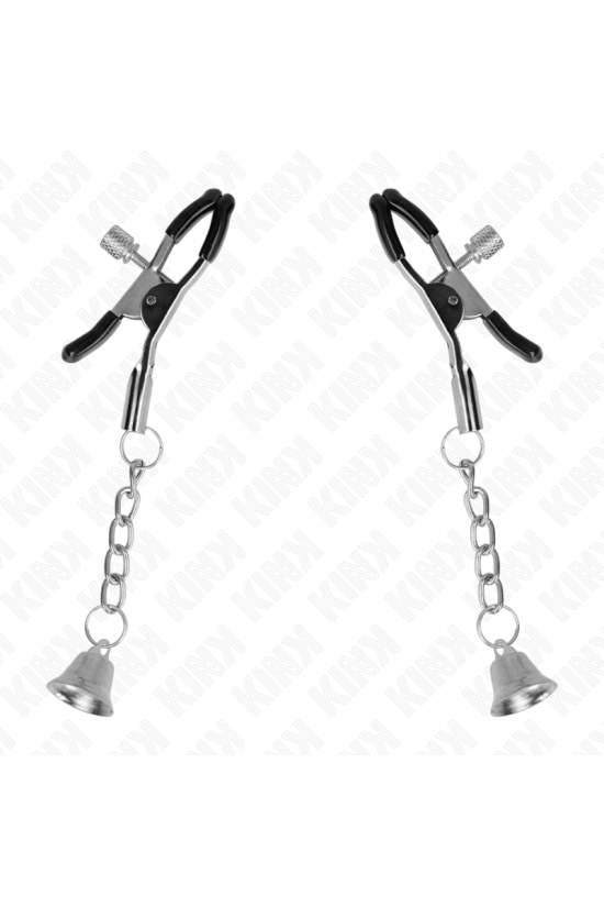 KINK - MORSETTI PER CAPEZZOLI CON CIONDOLO CAMPANELLA IN ARGENTO 6 CM