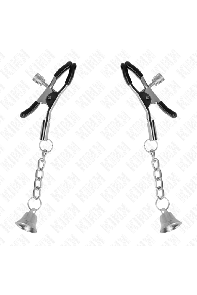 KINK - MORSETTI PER CAPEZZOLI CON CIONDOLO CAMPANELLA IN ARGENTO 6 CM