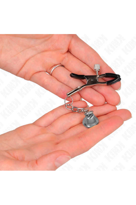 KINK - MORSETTI PER CAPEZZOLI CON CIONDOLO CAMPANELLA IN ARGENTO 6 CM