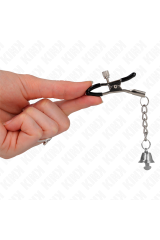 KINK - MORSETTI PER CAPEZZOLI CON CIONDOLO CAMPANELLA IN ARGENTO 6 CM