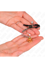 KINK - MORSETTI PER CAPEzzoli CON PENDENTE CAMPANELLA IN ORO 6 CM