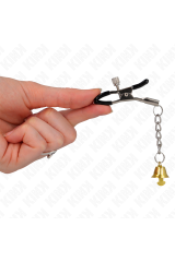 KINK - MORSETTI PER CAPEzzoli CON PENDENTE CAMPANELLA IN ORO 6 CM