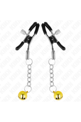 KINK - MORSETTI PER CAPEZZOLI CON PENDENTE JINGLE BELL ORO 6 CM