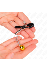 KINK - MORSETTI PER CAPEZZOLI CON PENDENTE JINGLE BELL ORO 6 CM