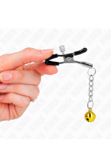 KINK - MORSETTI PER CAPEZZOLI CON PENDENTE JINGLE BELL ORO 6 CM