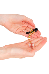 KINK - MORSETTI PER CAPEZZOLI CON PERLINE DI VETRO ORO 6 CM