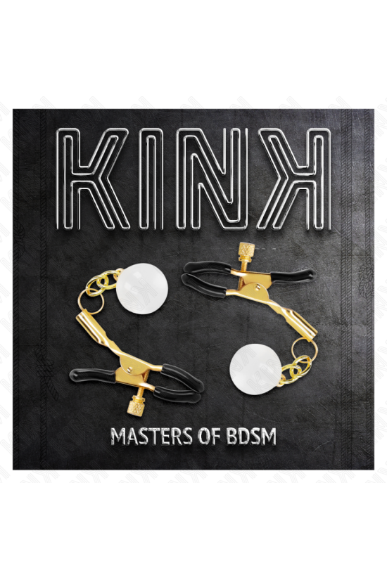 KINK - MORSETTI PER CAPEZZOLI CON PERLINE DI VETRO ORO 6 CM