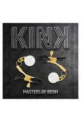 KINK - MORSETTI PER CAPEZZOLI CON PERLINE DI VETRO ORO 6 CM