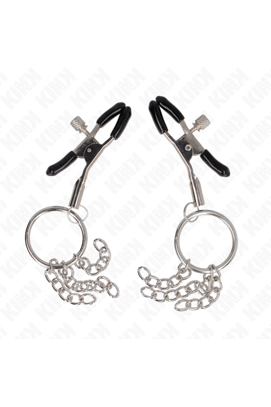 KINK - MORSETTO PER CAPEZZOLO O RING E CATENELLA ARGENTO 6 CM