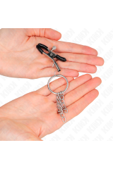 KINK - MORSETTO PER CAPEZZOLO O RING E CATENELLA ARGENTO 6 CM