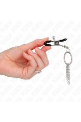 KINK - MORSETTO PER CAPEZZOLO O RING E CATENELLA ARGENTO 6 CM