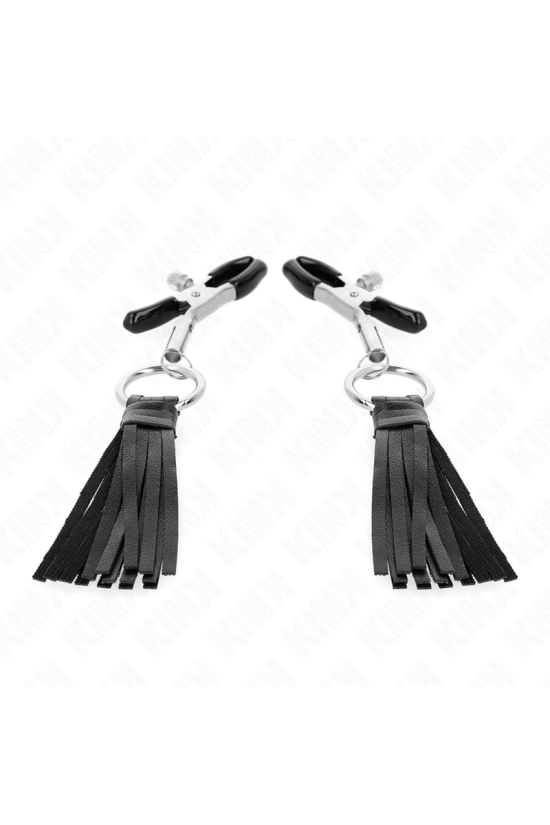 KINK - MORSETTI PER CAPEZZOLI IN SIMILPELLE CON NAPPINE 6 CM