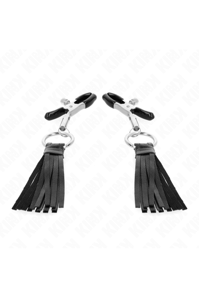 KINK - MORSETTI PER CAPEZZOLI IN SIMILPELLE CON NAPPINE 6 CM