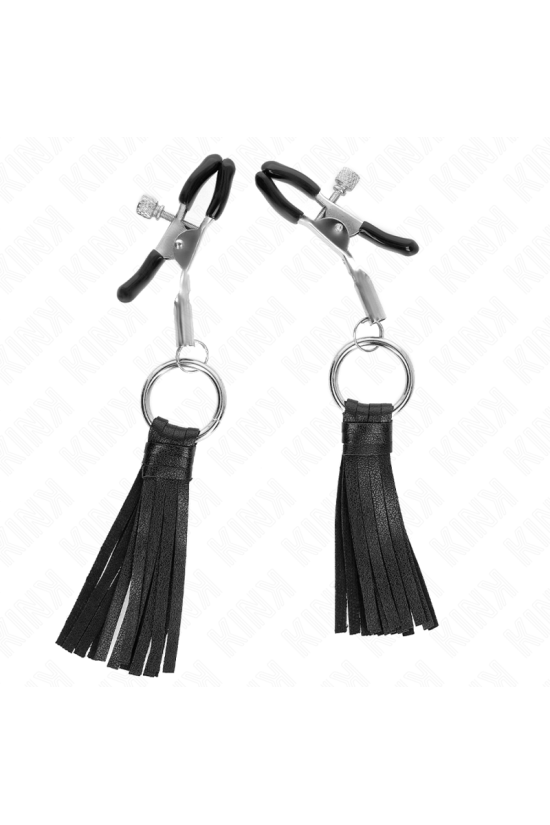 KINK - MORSETTI PER CAPEZZOLI IN SIMILPELLE CON NAPPINE 6 CM