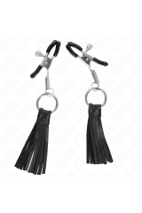 KINK - MORSETTI PER CAPEZZOLI IN SIMILPELLE CON NAPPINE 6 CM