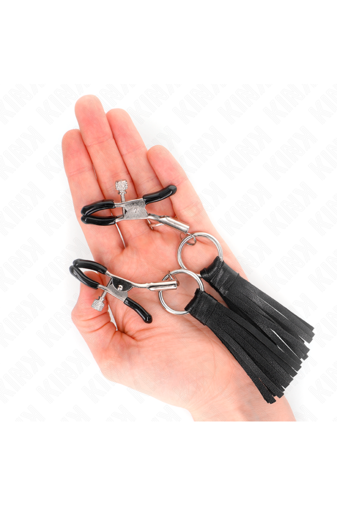 KINK - MORSETTI PER CAPEZZOLI IN SIMILPELLE CON NAPPINE 6 CM