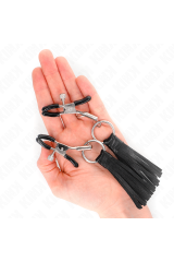 KINK - MORSETTI PER CAPEZZOLI IN SIMILPELLE CON NAPPINE 6 CM