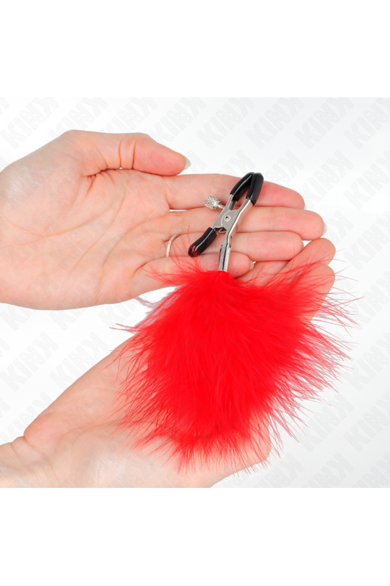 KINK - PINZA PER CAPEzzoli PIUMA ROSSO 7 CM