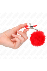 KINK - PINZA PER CAPEZZOLI CON SFERA IN ECOPELLICCIA ROSSO 6 CM
