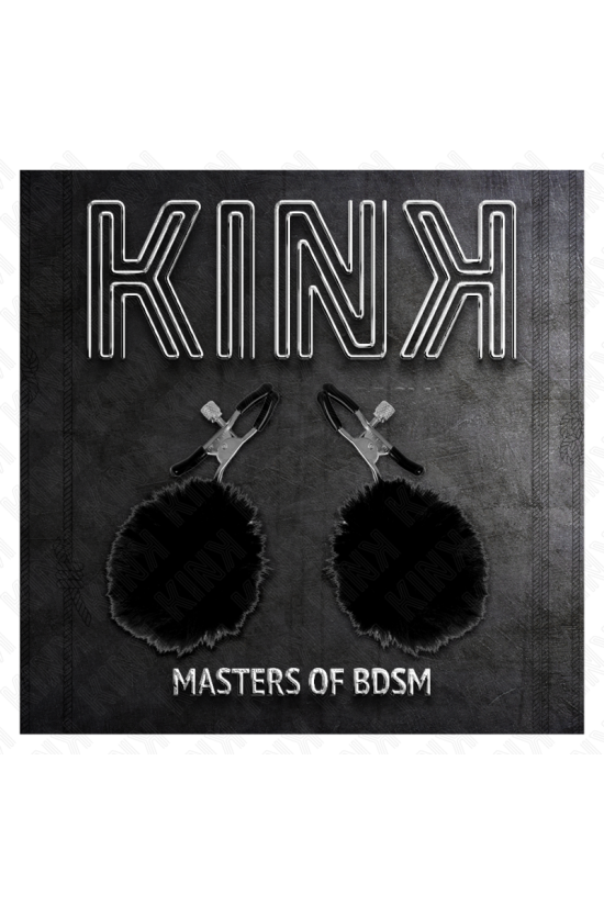 KINK - MORSETTO PER CAPEZZOLI CON SFERA IN ECOPELLICCIA NERA 6 CM