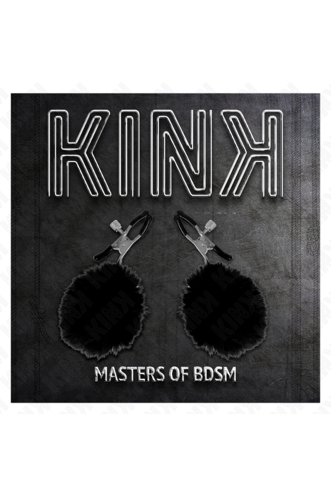 KINK - MORSETTO PER CAPEZZOLI CON SFERA IN ECOPELLICCIA NERA 6 CM