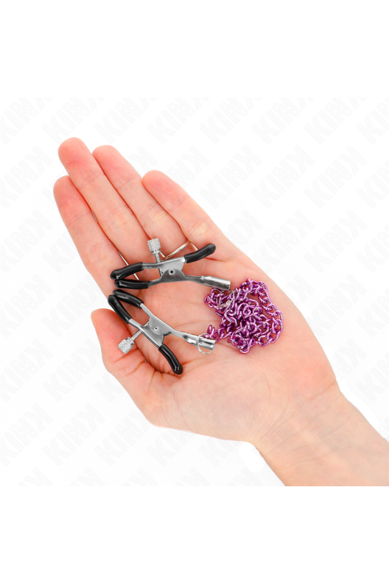 KINK - MORSETTI PER CAPEZZOLI A CATENA VIOLA 30 CM