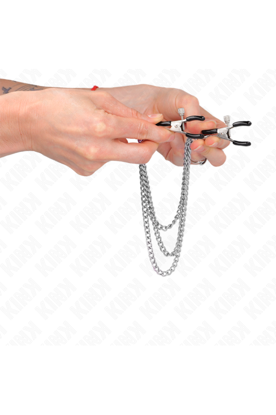KINK - PINZE PER CAPEzzoli CON 3 CATENE ARGENTO 20/23/28 CM