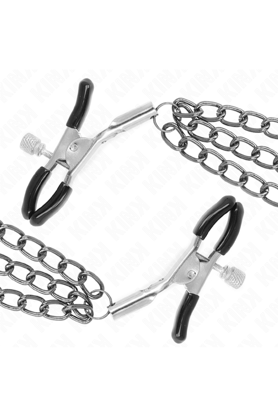 KINK - PINZE PER CAPEzzoli CON 3 CATENE NERE 20/23/28 CM