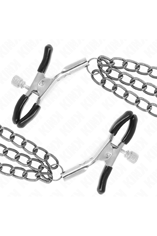 KINK - PINZE PER CAPEzzoli CON 3 CATENE NERE 20/23/28 CM
