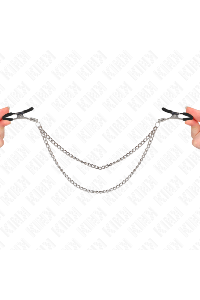 KINK - PINZE PER CAPEzzoli CON 2 CATENE SPESSE ARGENTO 20/23 CM