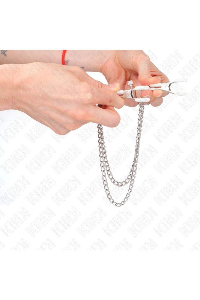 KINK - PINZE PER CAPEzzoli CON 2 CATENE SOTTILI ARGENTO 20/23 CM