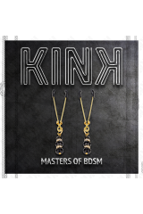 KINK - PINZE PER CAPEZZOLI SOTTILI ORO CON 3 PERLINE DI VETRO NERE 7 CM