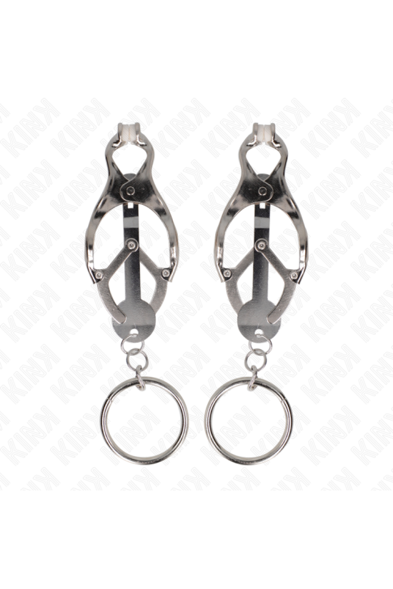 KINK - MORSETTI PER CAPEZZOLI CON O-RING TRIFOGLIO GIAPPONESE ARGENTO