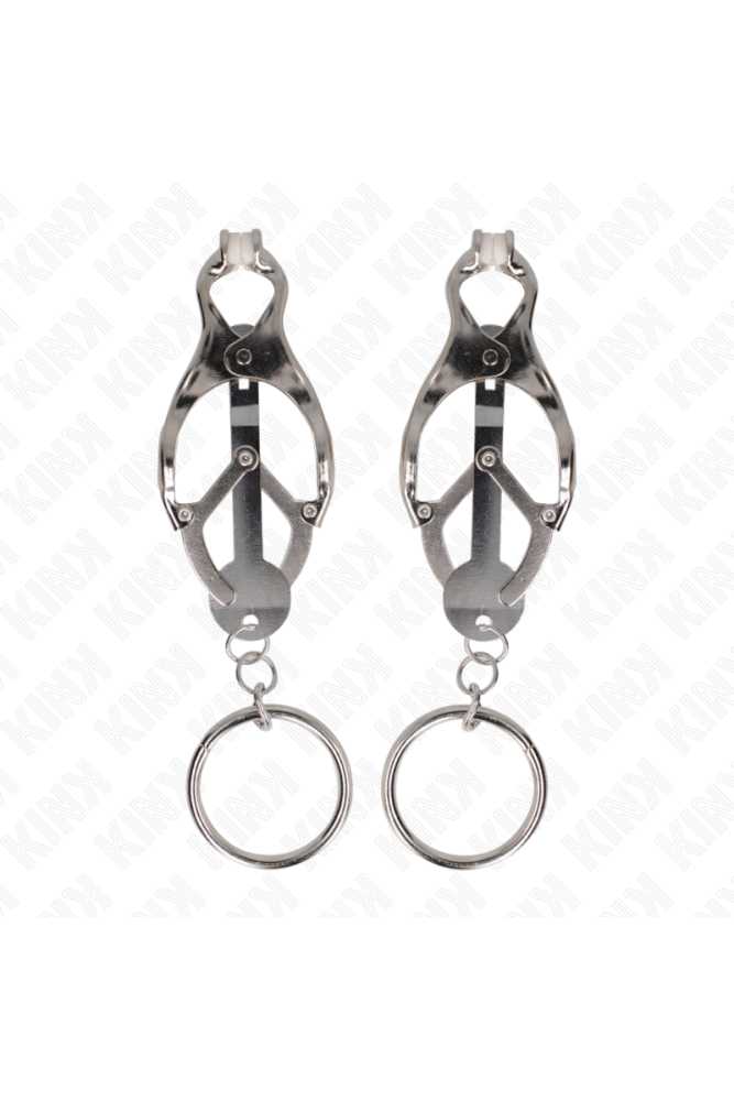 KINK - MORSETTI PER CAPEZZOLI CON O-RING TRIFOGLIO GIAPPONESE ARGENTO
