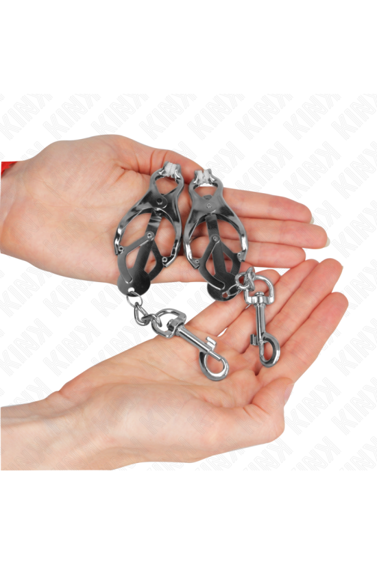 KINK - PINZE PER CAPEZZOLI TRIFOGLIO GIAPPONESE CON GANCI ARGENTO