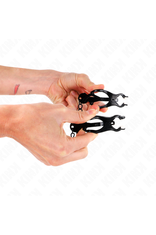 KINK - PINZE PER CAPEZZOLI TRIFOGLIO GIAPPONESE CON CATENA NERA 30 CM