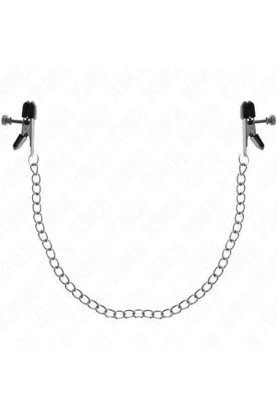 KINK - MORSETTI PER CAPEZZOLI A CATENA PIATTA ARGENTO 34 CM