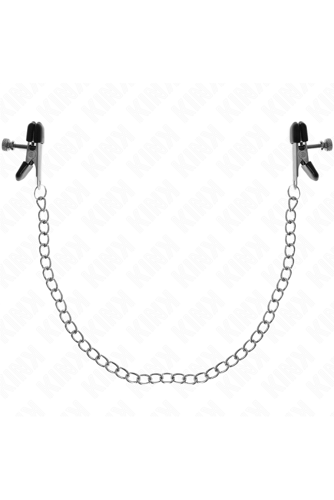 KINK - MORSETTI PER CAPEZZOLI A CATENA PIATTA ARGENTO 34 CM