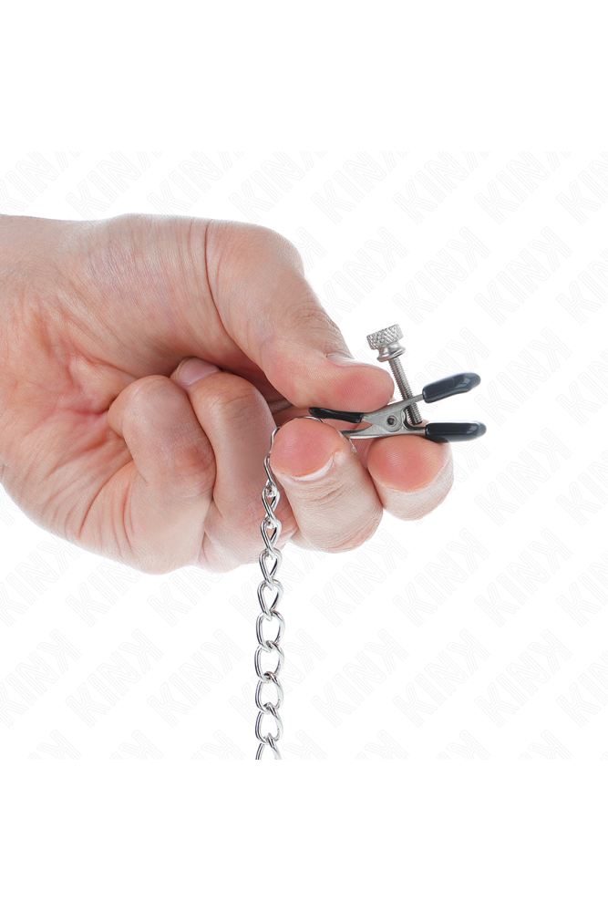 KINK - MORSETTI PER CAPEZZOLI A CATENA PIATTA ARGENTO 34 CM