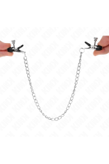 KINK - MORSETTI PER CAPEZZOLI A CATENA PIATTA ARGENTO 34 CM