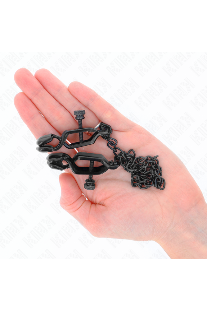 KINK - MORSETTI PER CAPEZZOLI A CATENA PIATTA NERA 30 CM