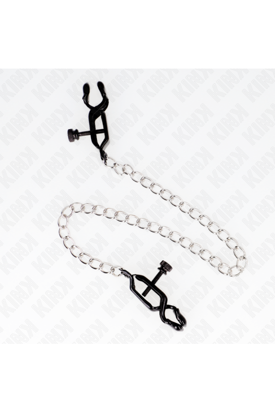 KINK - MORSETTI PER CAPEZZOLI A CATENA PIATTA ARGENTO 30 CM