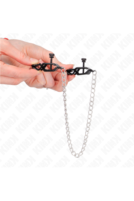 KINK - MORSETTI PER CAPEZZOLI A CATENA PIATTA ARGENTO 30 CM