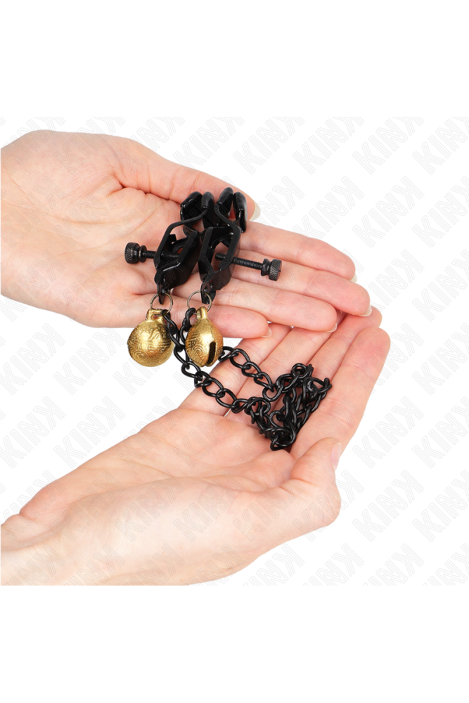 KINK - PINZE PER CAPEZZOLI A CATENA PIATTA E CAMPANA ARGENTO 30 CM