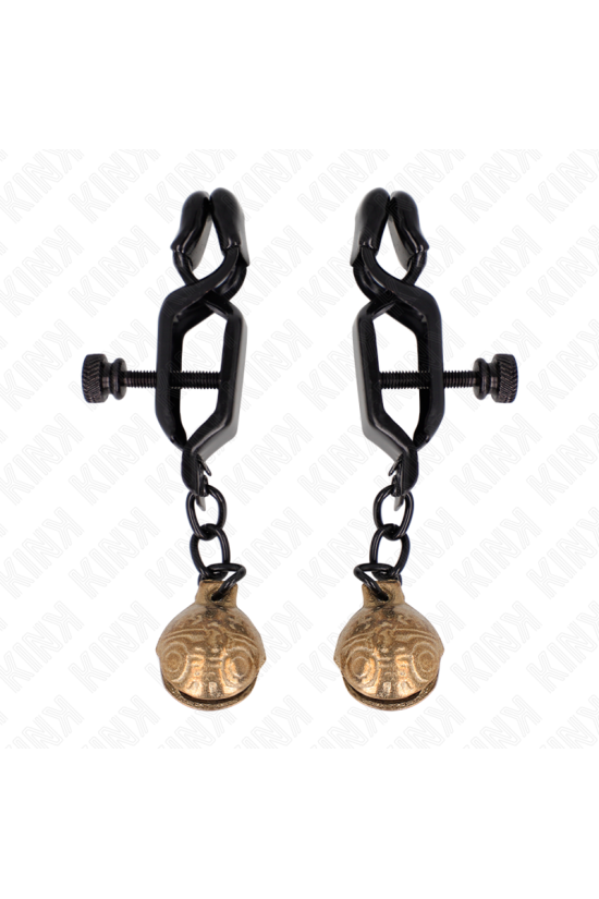 KINK - MORSETTI PER CAPEZZOLI STILE BELL JAW NERO 7 CM